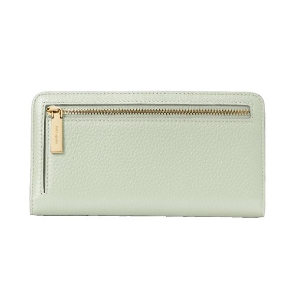 New Kate Spade Dumpling Pebble Leather Large Slim Bifold Wallet Light Olive - Picture 3 of 3